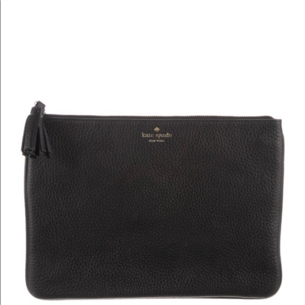 NWT! Kate Spade Black Leather Clutch